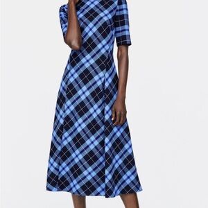 ZARA Plaid Women Midi Dress